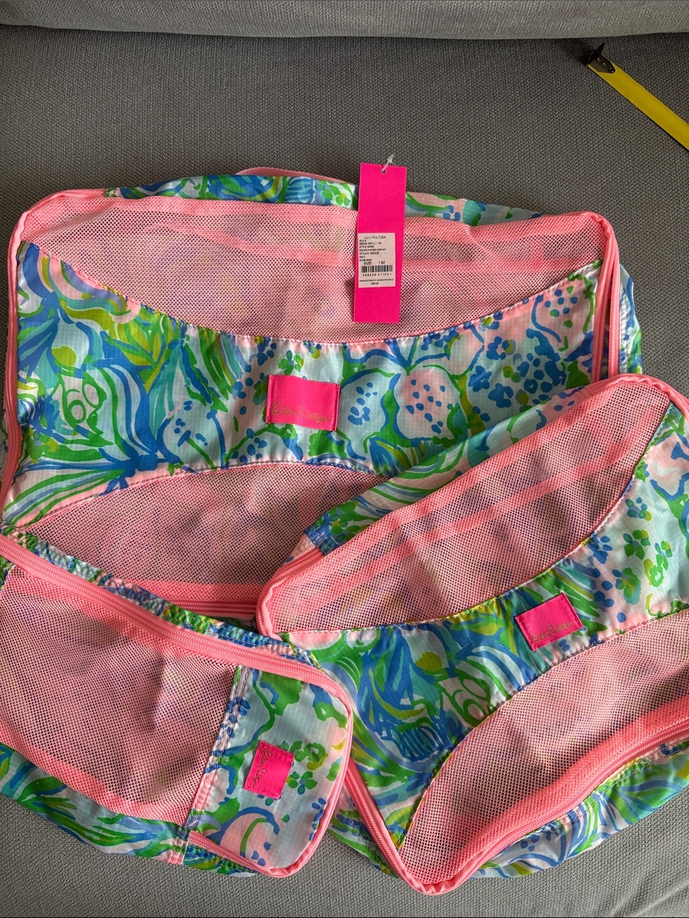 Lilly Pulitzer Pink Green Blue Floral Travel Packing Cubes